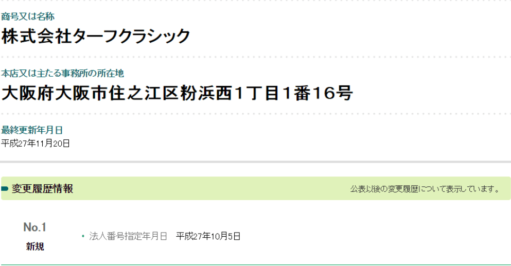 株式会社ターフクラシック 法人情報