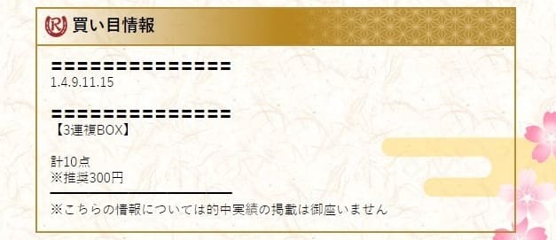 競馬予想サイト　令和ケイバ　無料予想の買い目