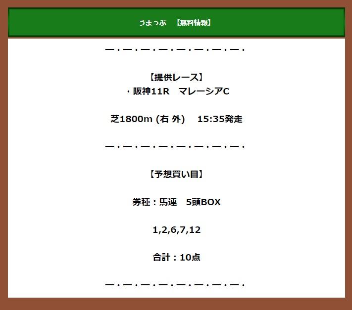うまっぷの無料予想