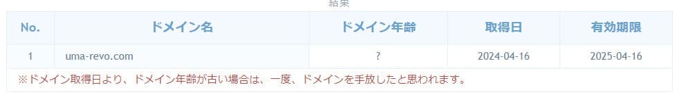 うまれぼのドメインを調査